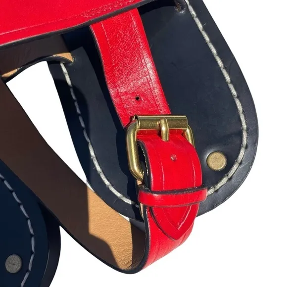 Isabel Marant Jizza Leather Sandals gold buckle red women’s 6 EUR 36 NEW