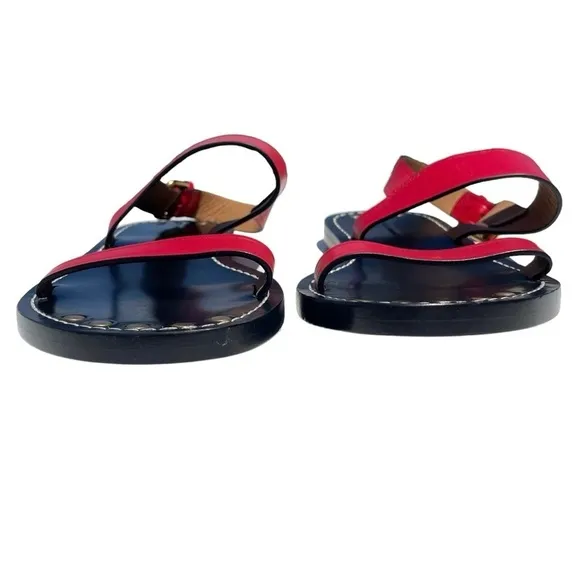 Isabel Marant Jizza Leather Sandals gold buckle red women’s 6 EUR 36 NEW