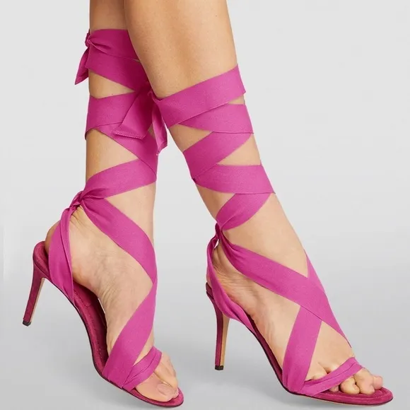 ISABEL MARANT Ribbon Sandals Lace-Up Ariel pink 💗💗💖💖✨✨