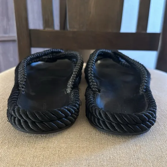 Isabel Marant Women’s Rope Slip On Sandals Flats Black Size 11 (41)