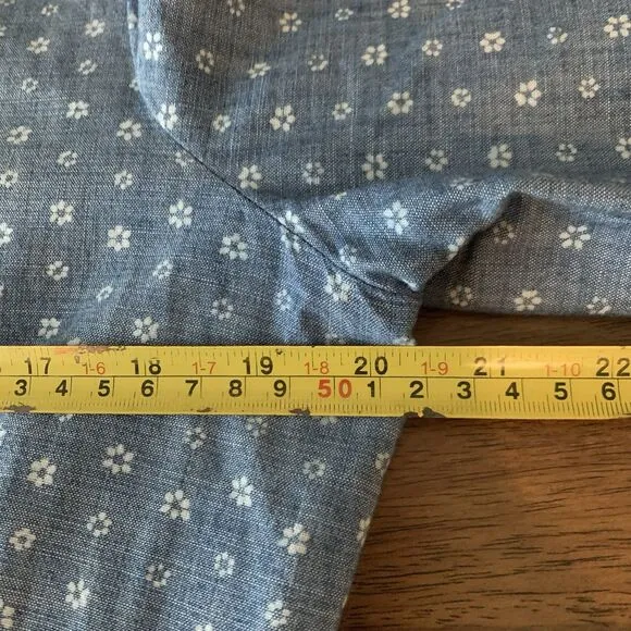 J CREW Dress Women 10 Chambray Ditsy Floral Long Sleeve Button Up Preppy Trad