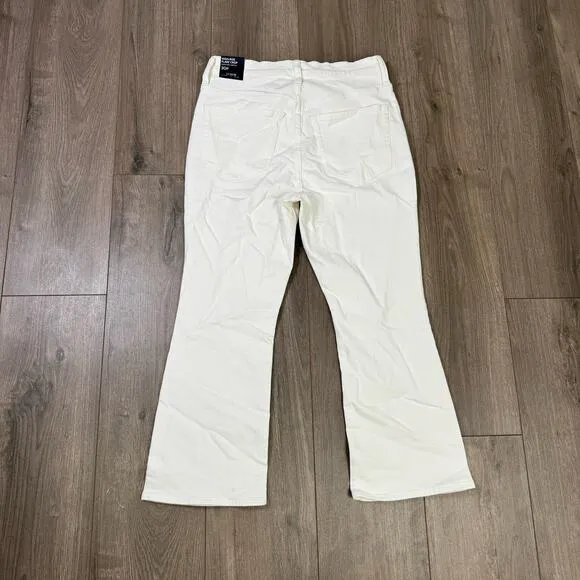 J Crew High Rise Flare Crop Signature Flex Denim Jeans US Women's 30P New