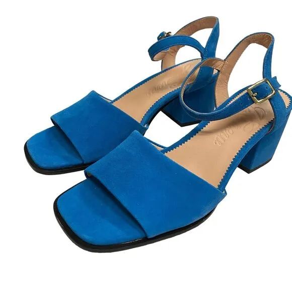 J. Crew Women's Dylan Block Heel Leather Sandals Size 6 Sling Back Casual