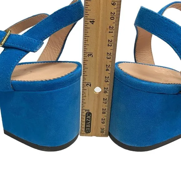 J. Crew Women's Dylan Block Heel Leather Sandals Size 6 Sling Back Casual