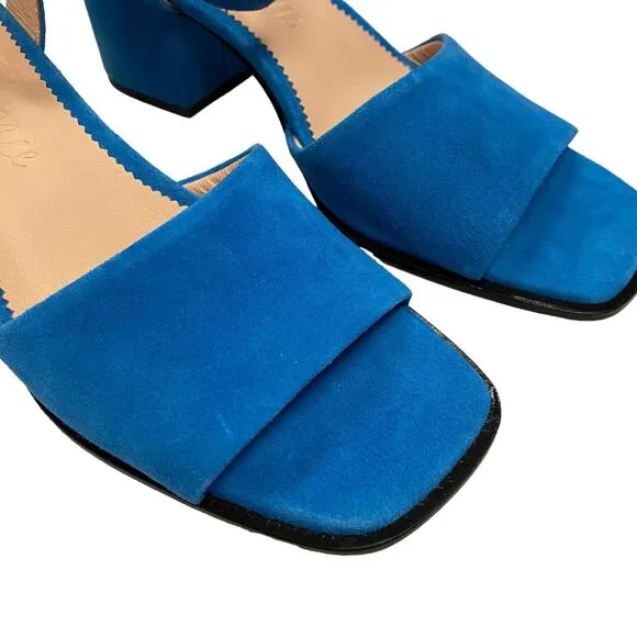 J. Crew Women's Dylan Block Heel Leather Sandals Size 6 Sling Back Casual