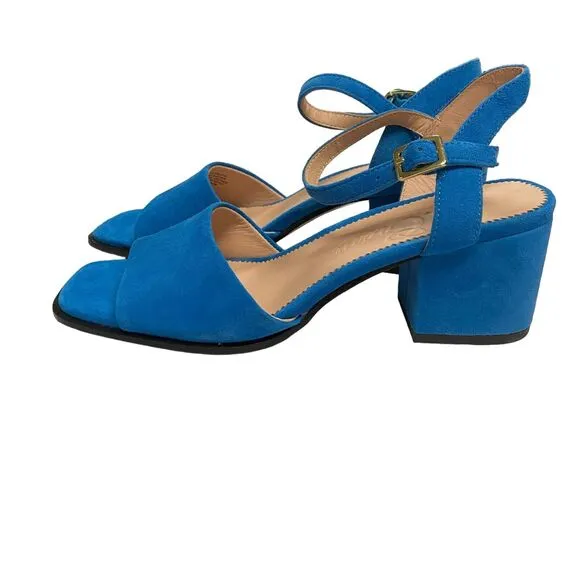 J. Crew Women's Dylan Block Heel Leather Sandals Size 6 Sling Back Casual