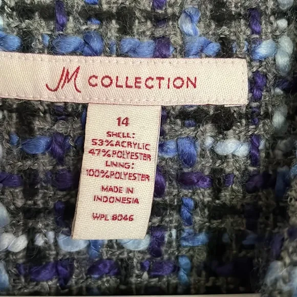 J. M Collections Blue Blazer Jacket Excellent Condition Size 14