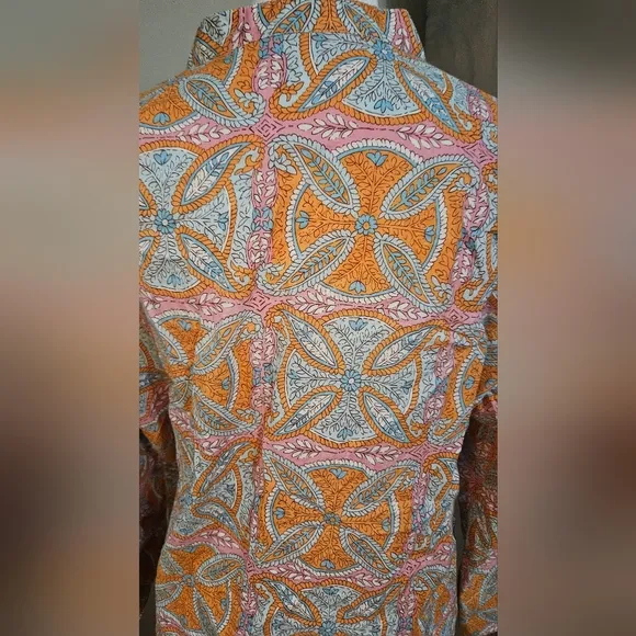 J. MCLAUGHLIN Pastel Floral Paisley Cotton Tunic Dress. Size Large