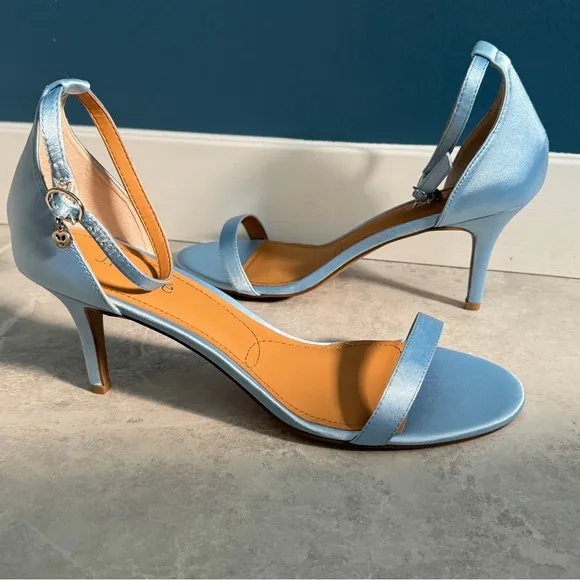J. Renee heels sandals satin Strappy stilettos women’s pastel blue NEW j.Renee