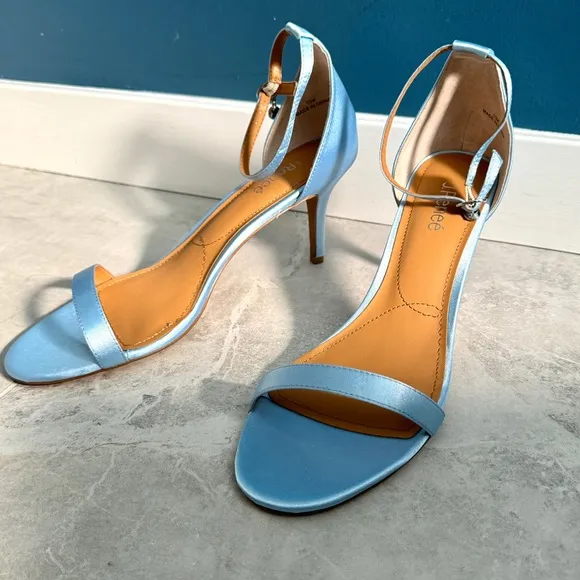 J. Renee heels sandals satin Strappy stilettos women’s pastel blue NEW j.Renee