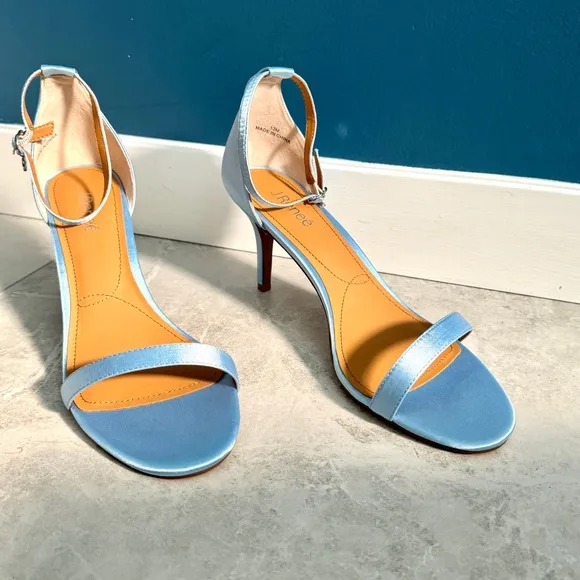 J. Renee heels sandals satin Strappy stilettos women’s pastel blue NEW j.Renee