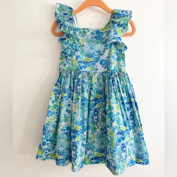 Jacadi Apolline Dress, blue and multicolor liberty print floral summer dress