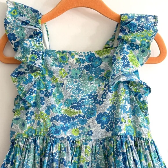 Jacadi Apolline Dress, blue and multicolor liberty print floral summer dress