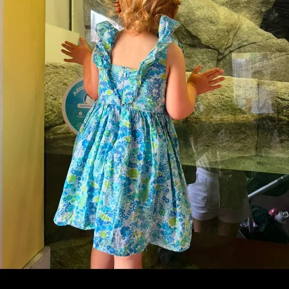 Jacadi Apolline Dress, blue and multicolor liberty print floral summer dress