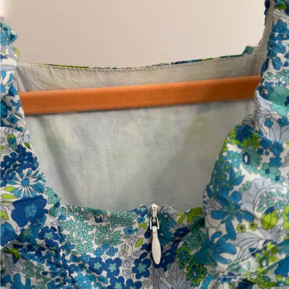 Jacadi Apolline Dress, blue and multicolor liberty print floral summer dress