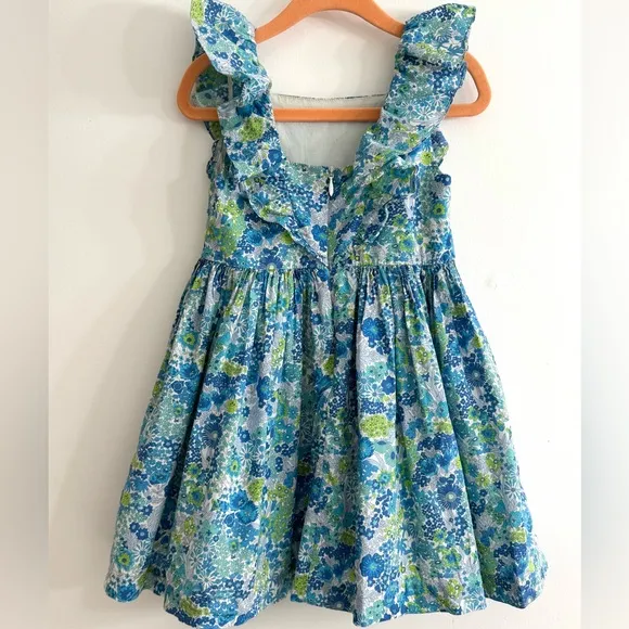 Jacadi Apolline Dress, blue and multicolor liberty print floral summer dress