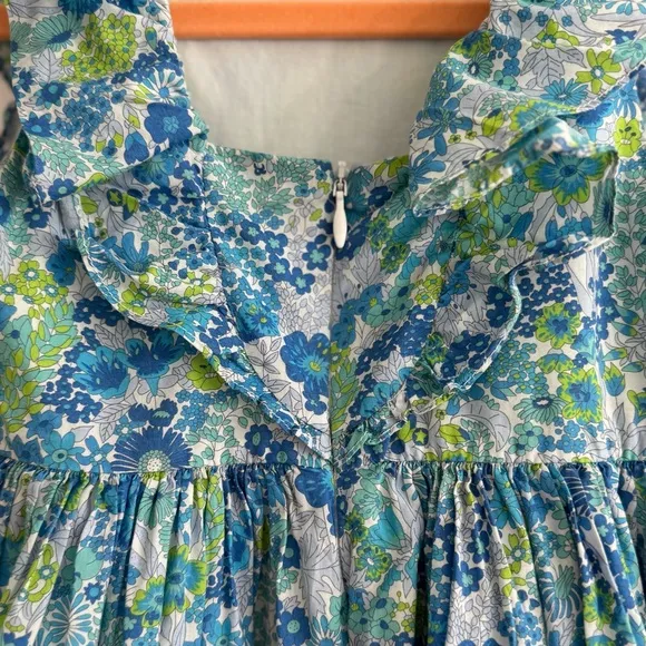 Jacadi Apolline Dress, blue and multicolor liberty print floral summer dress