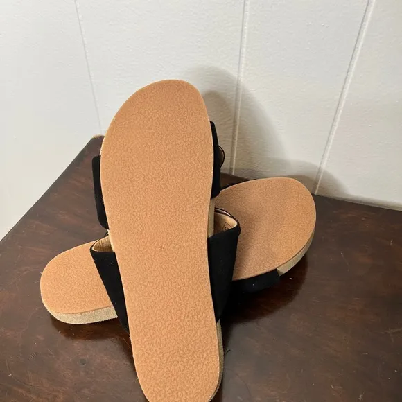 Jack Rogers 8 Annie double knit black slide sandals