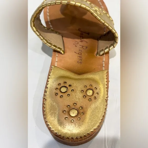 Jack Rogers Gold Leather Women's Sandals