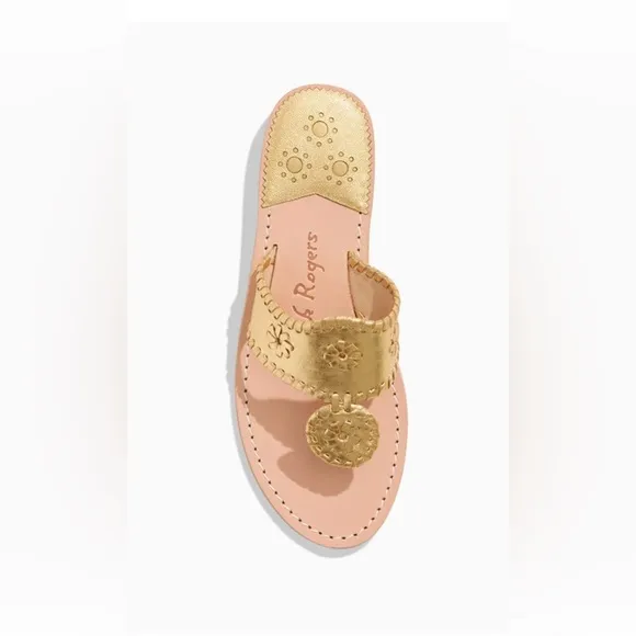 Jack Rogers Gold Leather Women's Sandals