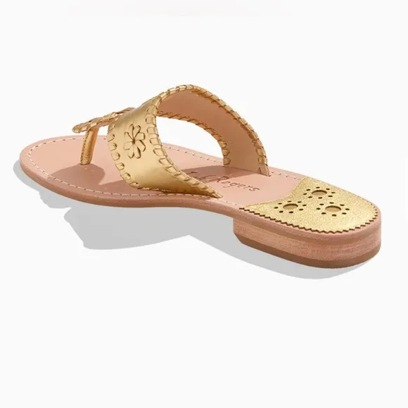 Jack Rogers Gold Leather Women's Sandals