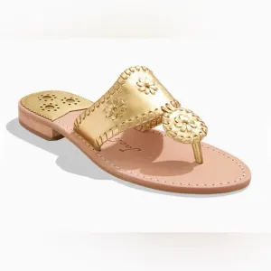 Jack Rogers Gold Leather Women's Sandals