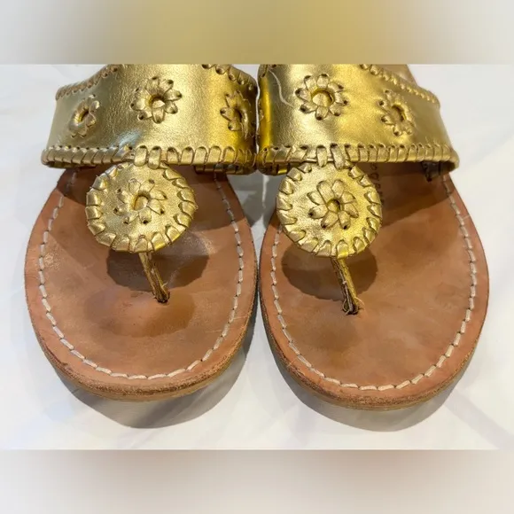 Jack Rogers Gold Leather Women's Sandals