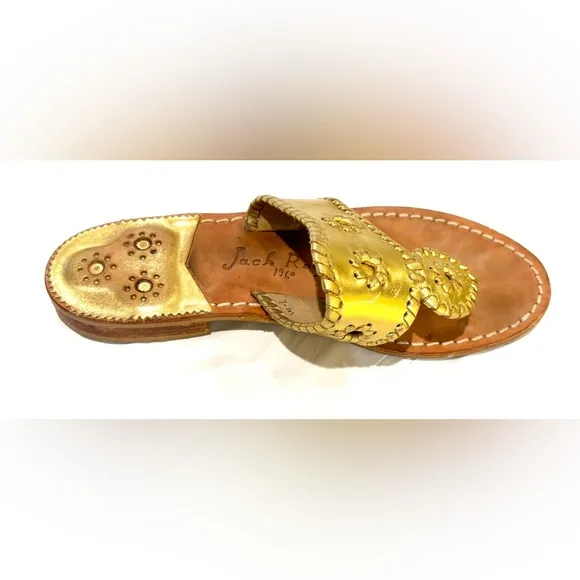 Jack Rogers Gold Leather Women's Sandals