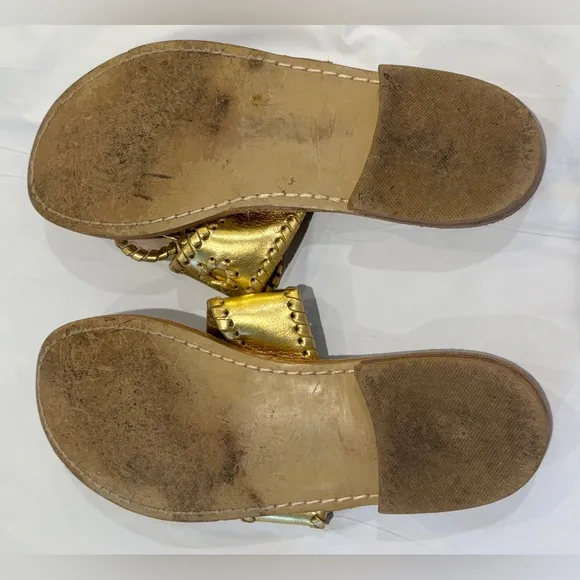 Jack Rogers Gold Leather Women's Sandals