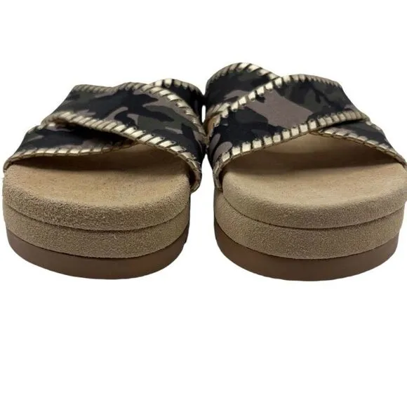 Jack Rogers Lexi Cross Camo Sandals Green Size 7