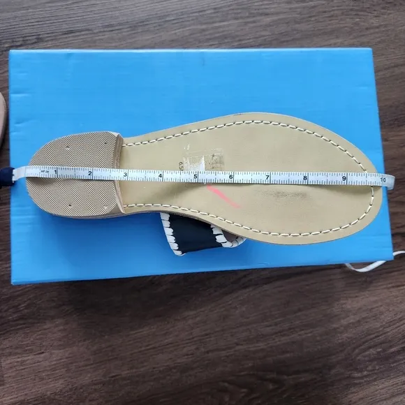 Jack Rogers Paris Embroidered Leather Sandals Eiffel Tower 6.5 Vacation Summer