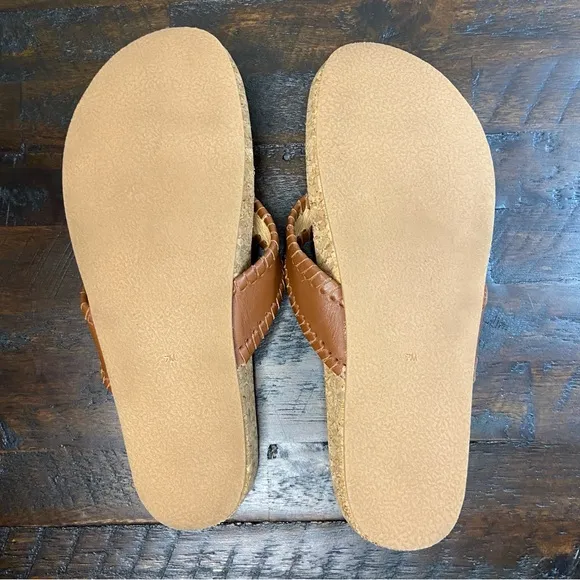 Jack Rogers Thelma Comfort Flip Flop Sandals Brown Size 7