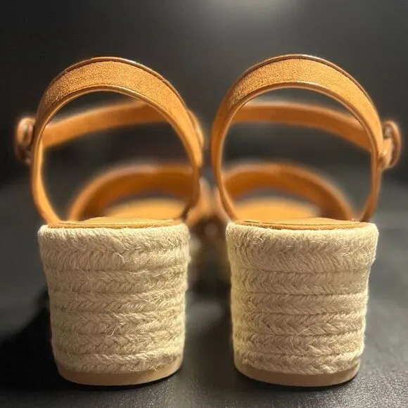 J.Crew Platform Espadrille Heeled Sandals in Warm Chicory Suede Size 7.5 NWB