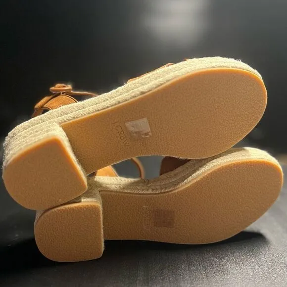 J.Crew Platform Espadrille Heeled Sandals in Warm Chicory Suede Size 7.5 NWB