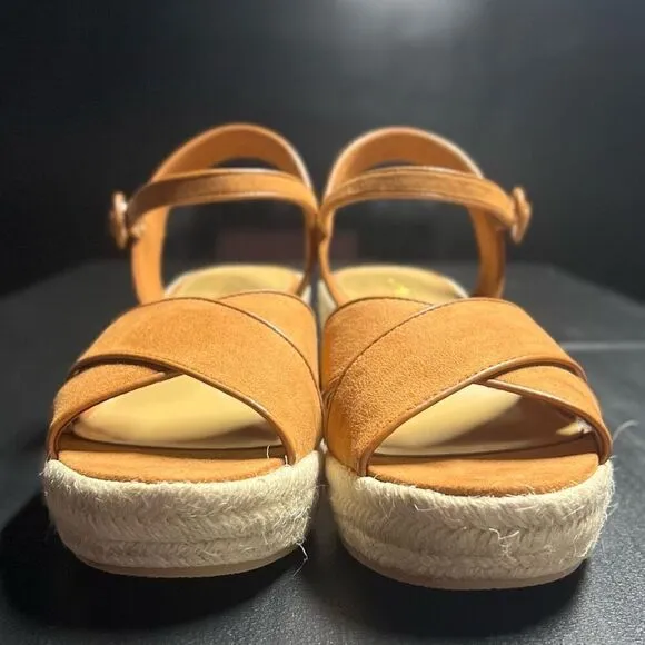 J.Crew Platform Espadrille Heeled Sandals in Warm Chicory Suede Size 7.5 NWB