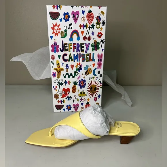 Jeffrey Campbell Glenda Heeled Sandal Yellow Size 9 NIB