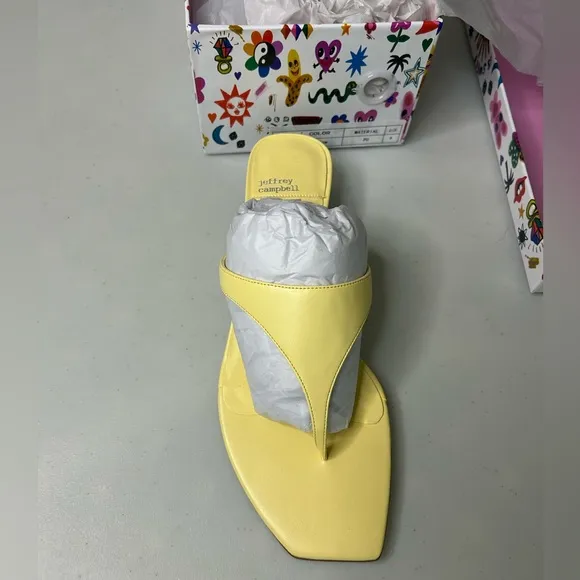 Jeffrey Campbell Glenda Heeled Sandal Yellow Size 9 NIB