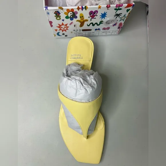 Jeffrey Campbell Glenda Heeled Sandal Yellow Size 9 NIB