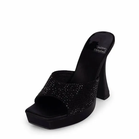 Jeffrey Campbell Hollywood Rhinestone Platform Sandals Size 7