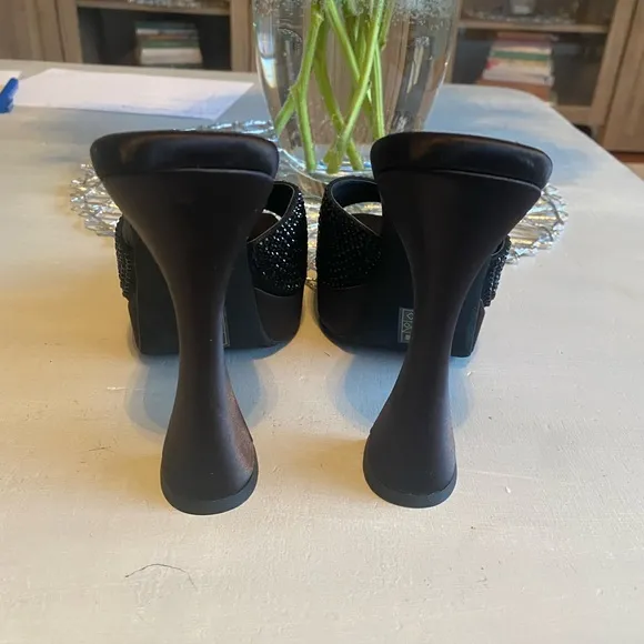 Jeffrey Campbell Hollywood Rhinestone Platform Sandals Size 7