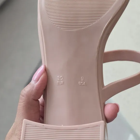 Jeffrey Campbell Jamm-3 Jelly Slide Minimalist Sandals in Nude, Size 9