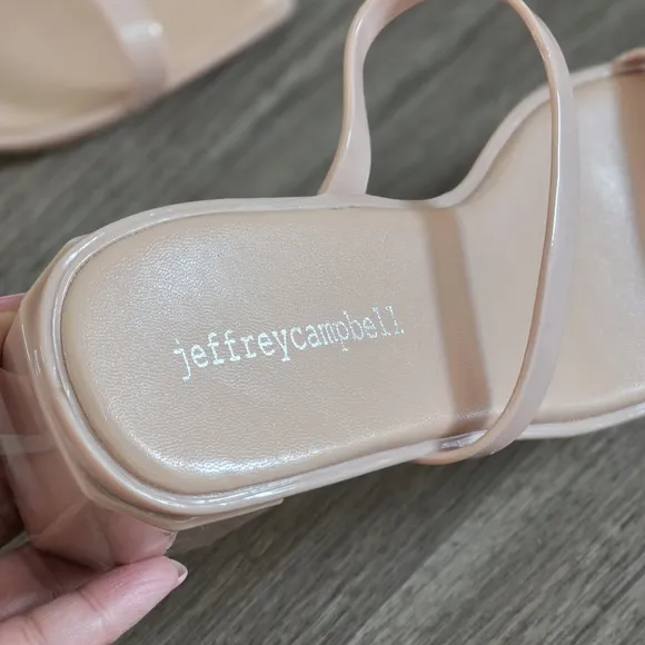 Jeffrey Campbell Jamm-3 Jelly Slide Minimalist Sandals in Nude, Size 9