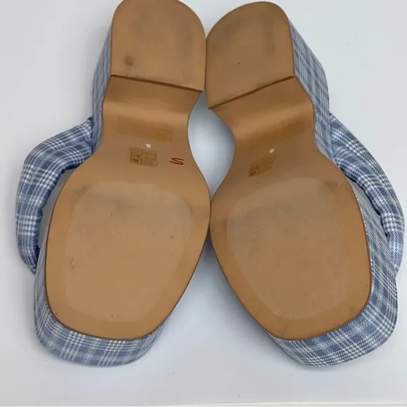 Jeffrey Campbell Luau Platform Flip Flops - Size 8 - Light Blue Plaid