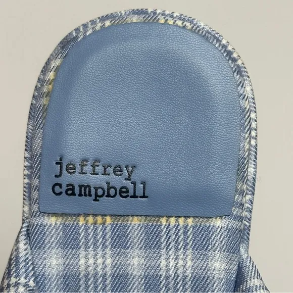 Jeffrey Campbell Luau Platform Flip Flops - Size 8 - Light Blue Plaid