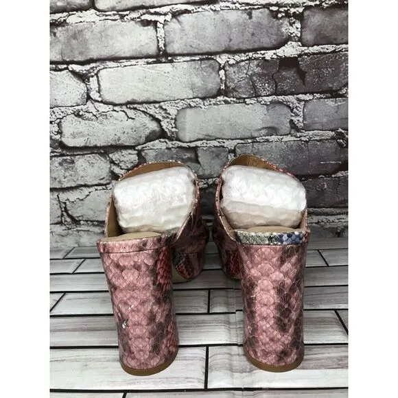 Jeffrey Campbell Pilar-2 Pink Red Platform Python Leather Sandals Women Sz 8.5M