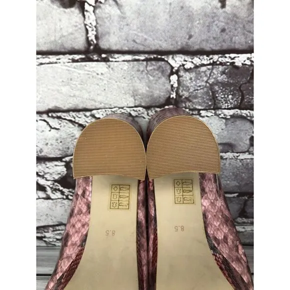 Jeffrey Campbell Pilar-2 Pink Red Platform Python Leather Sandals Women Sz 8.5M