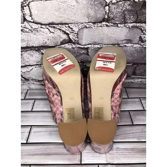 Jeffrey Campbell Pilar-2 Pink Red Platform Python Leather Sandals Women Sz 8.5M