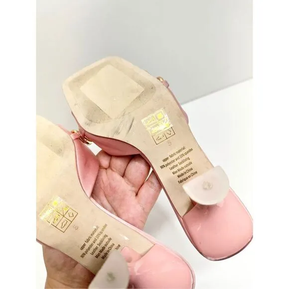 Jeffrey Campbell Sandals Womens Size 5 Pink Satin Chain Slip On Shoes Barbiecore