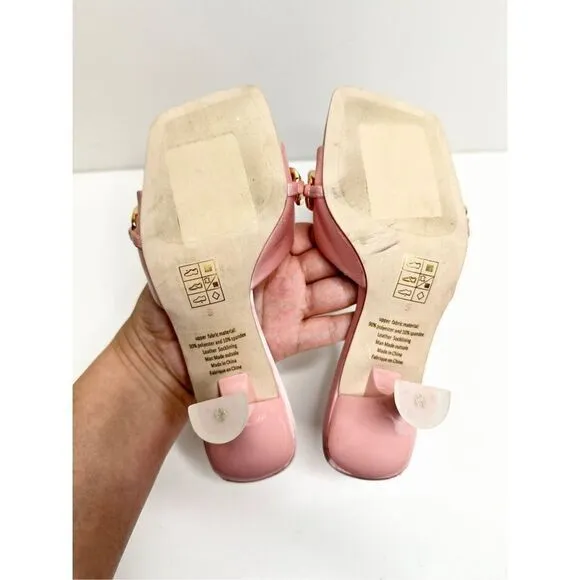 Jeffrey Campbell Sandals Womens Size 5 Pink Satin Chain Slip On Shoes Barbiecore
