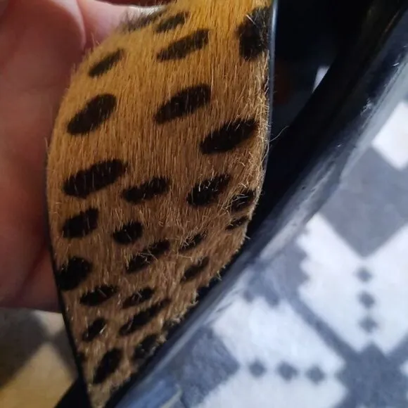 Jenni Kayne Cheetah Print Pony Hair Slip On Sandals Size 39 8-8.5